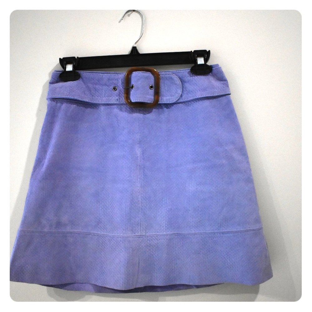 Anthropologie Purple Leather Skirt